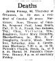 Omaha World-Herald, NE; Oct 4, 1945 - Obituary for James Finney [3219]
